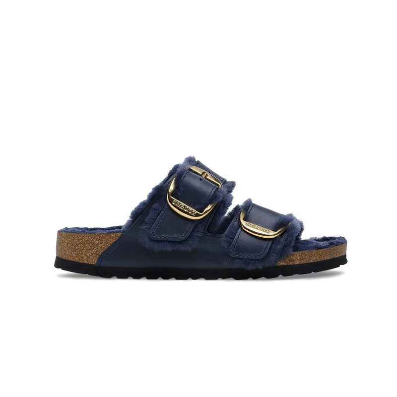 Birkenstock - Women's Arizona Big Buckle Shearling Oiled Leather Slides (Narrow) (1023139)
