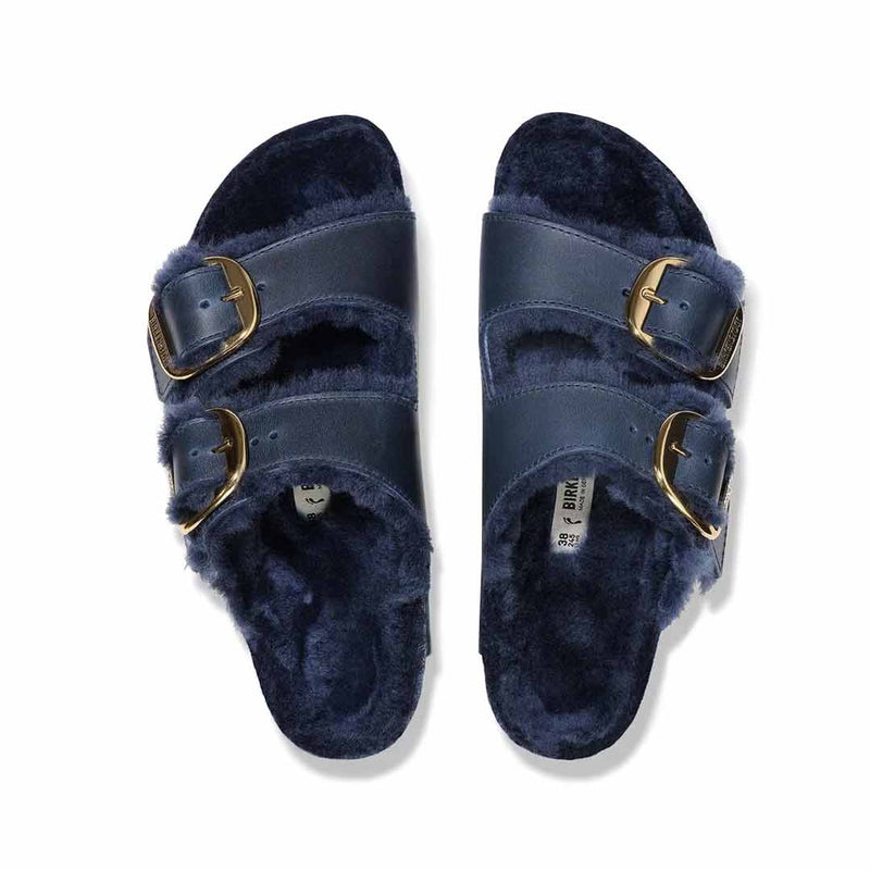Birkenstock - Women's Arizona Big Buckle Shearling Oiled Leather Slides (Narrow) (1023139)