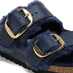 Birkenstock - Women's Arizona Big Buckle Shearling Oiled Leather Slides (Narrow) (1023139)