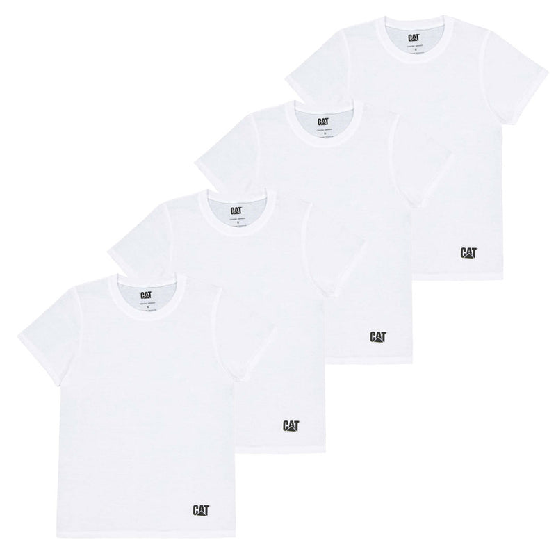 CAT - Lot de 4 t-shirts ras du cou pour hommes (43CT393525TA-WHT)