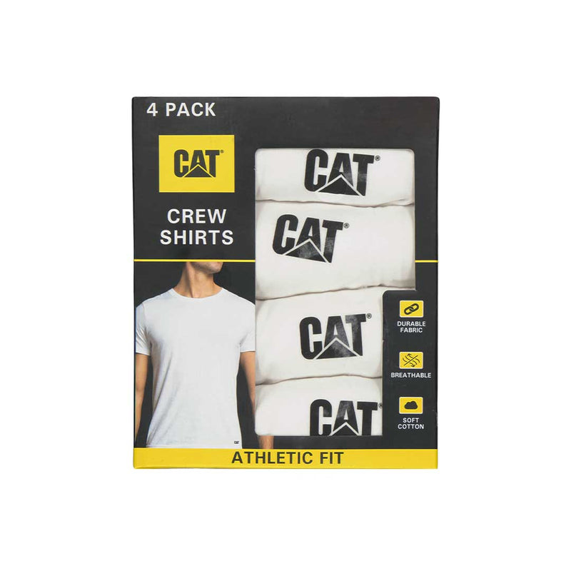 CAT - Lot de 4 t-shirts ras du cou pour hommes (43CT393525TA-WHT)