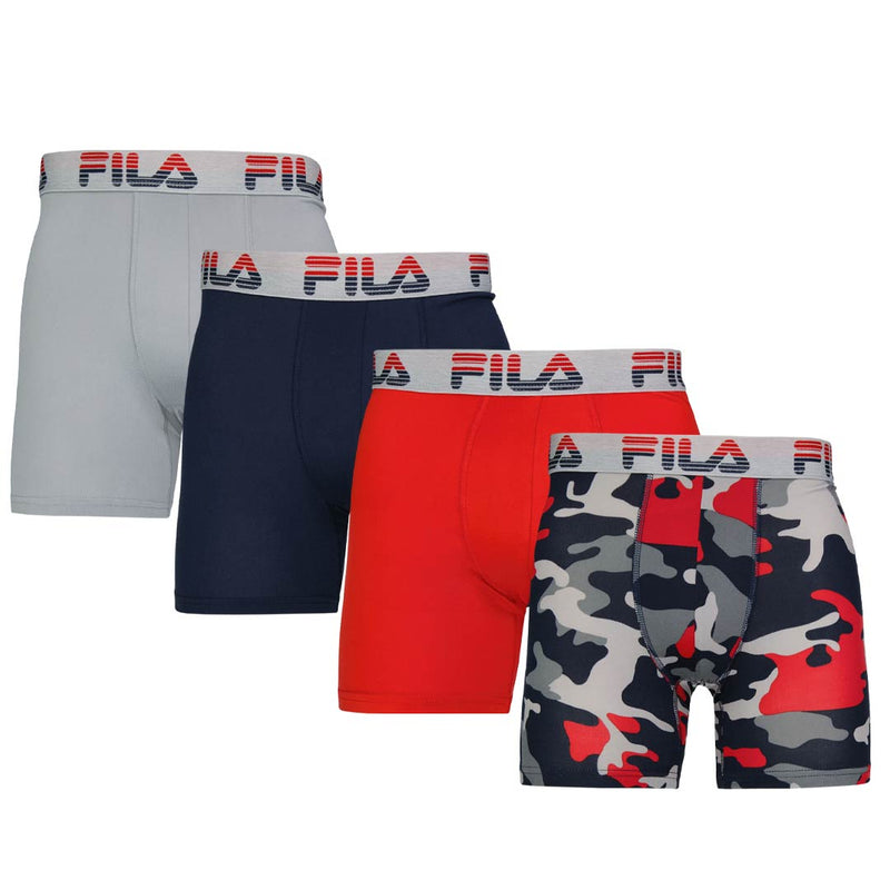 FILA - Lot de 4 boxers pour hommes (FM412BXPB13 410)