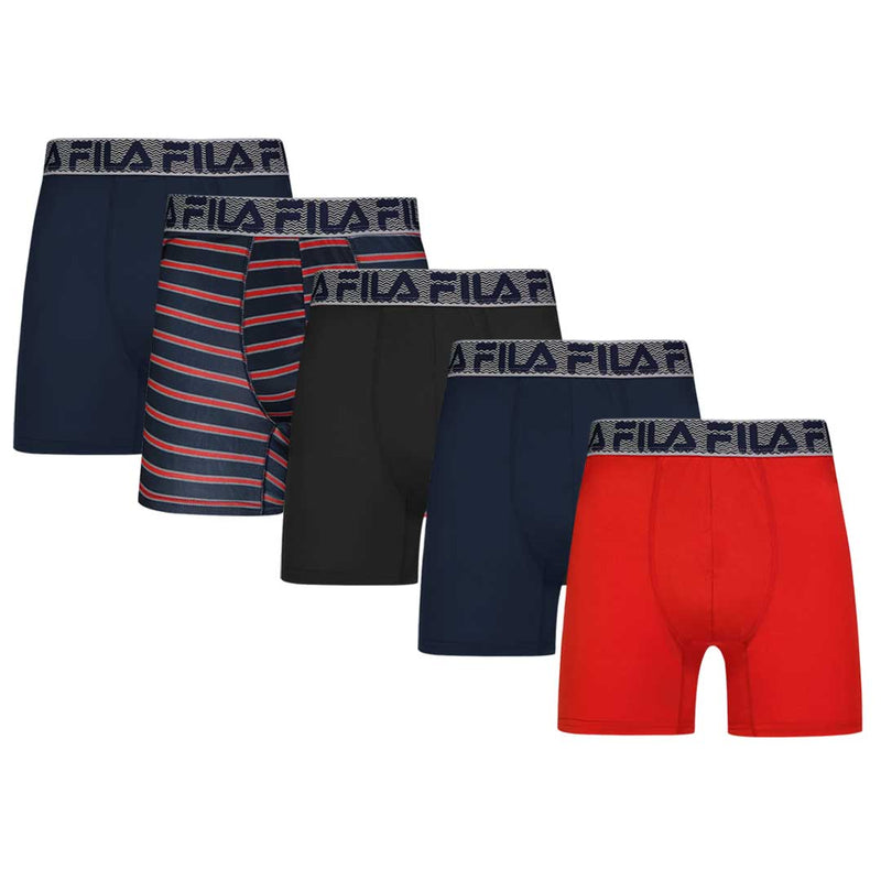 FILA - Lot de 5 boxers pour homme Édition spéciale (FM412BX5PS1 403)