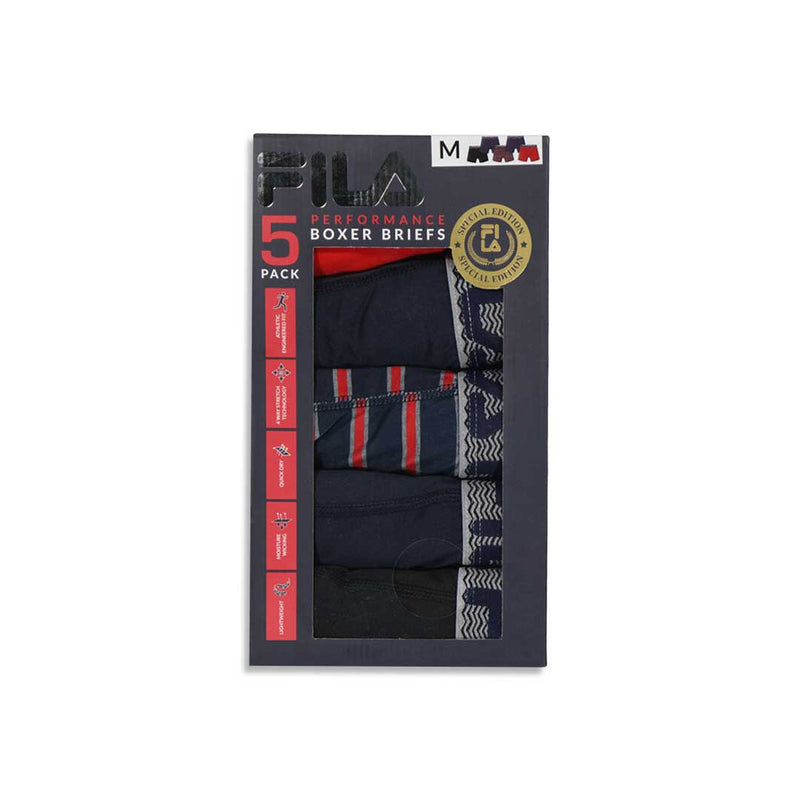FILA - Lot de 5 boxers pour homme Édition spéciale (FM412BX5PS1 403)