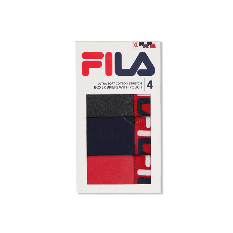 FILA - Men's Ultra Soft Cotton 4 Pack Boxer Brief (FM412BXCS16 600)