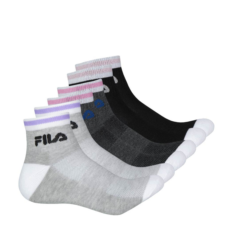 FILA - Lot de 6 paires de chaussettes Athletic Lifestyle Quarter pour femmes (FW0139)