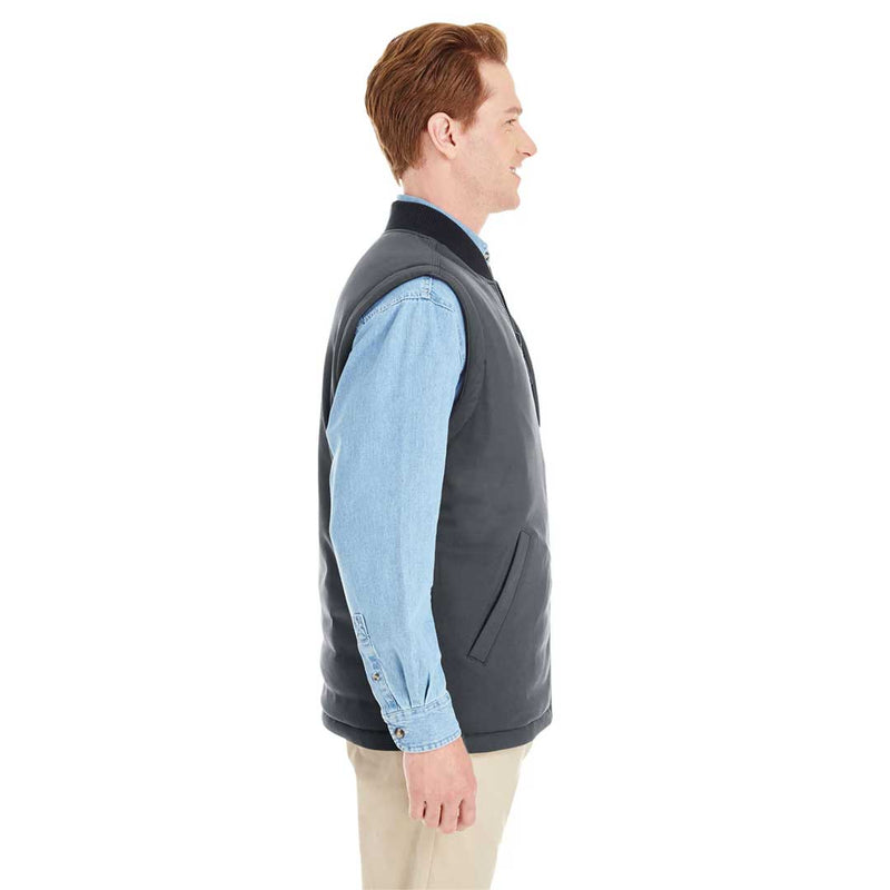 Harriton - Unisex Dockside Interactive Reversible Freezer Vest (M776 BLKCHAR)