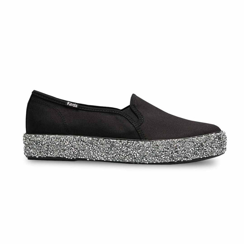 Keds - Women's Triple Decker Rock Salt Glitter Slip-On Shoes (WF66737)