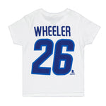 LNH - T-shirt à manches courtes Blake Wheeler Captain des Jets de Winnipeg pour enfants (juniors) (HK5B7HC00H01 WNPBW-WHT)