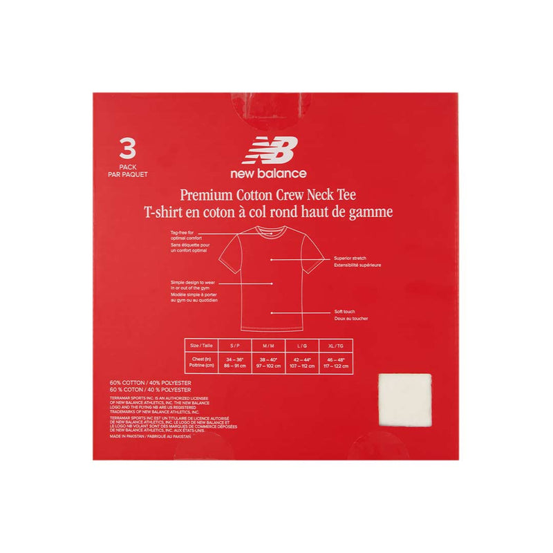 New Balance - Lot de 3 t-shirts en coton haute performance pour homme (NB 3085-3-0022N)