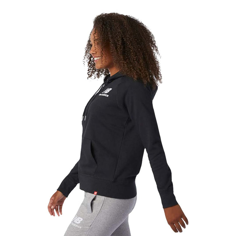 New Balance Women s Essentials Full Zip Hoodie WJ03530 BK