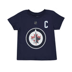 LNH - T-shirt à manches courtes Blake Wheeler Flat Captain des Jets de Winnipeg pour enfants (tout-petits) (HK5T1HC00H01 WNPBW-NVY)