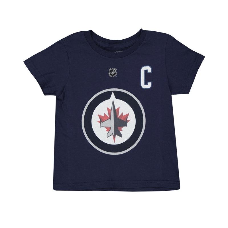 LNH - T-shirt à manches courtes Blake Wheeler Flat Captain des Jets de Winnipeg pour enfants (tout-petits) (HK5T1HC00H01 WNPBW-NVY)