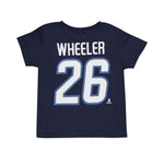 LNH - T-shirt à manches courtes Blake Wheeler Flat Captain des Jets de Winnipeg pour enfants (tout-petits) (HK5T1HC00H01 WNPBW-NVY)