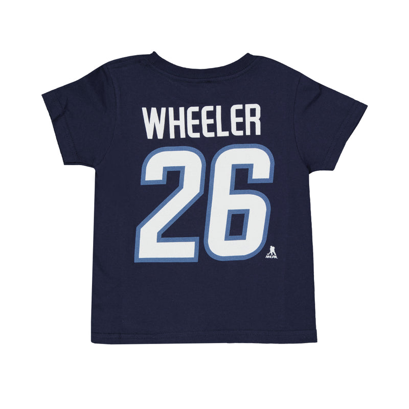 LNH - T-shirt à manches courtes Blake Wheeler Flat Captain des Jets de Winnipeg pour enfants (tout-petits) (HK5T1HC00H01 WNPBW-NVY)