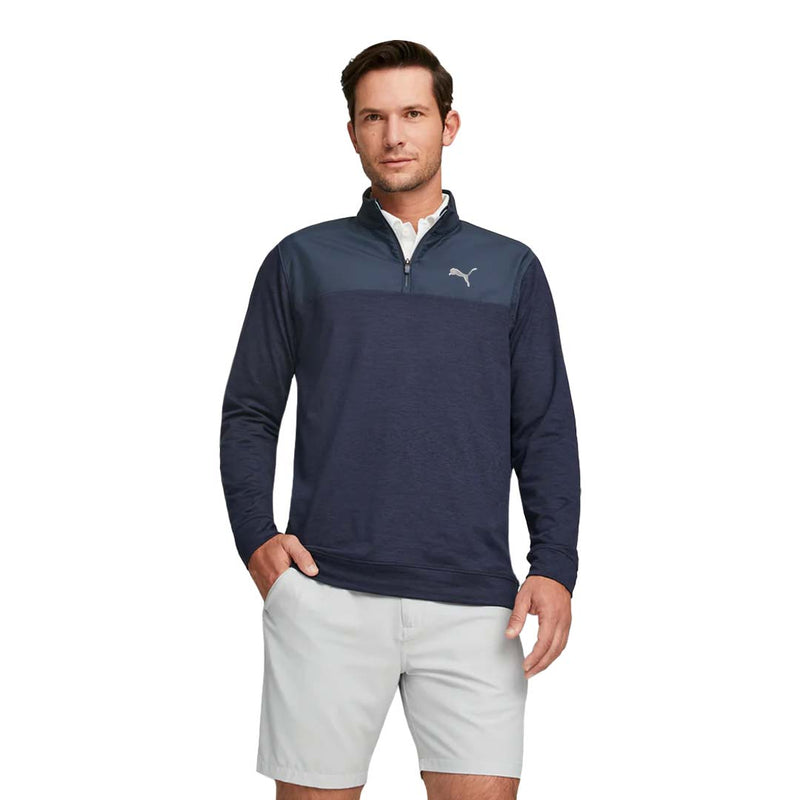 Puma - Men's Cloudspun Colorblock 1/4 Zip Sweater (537463 03