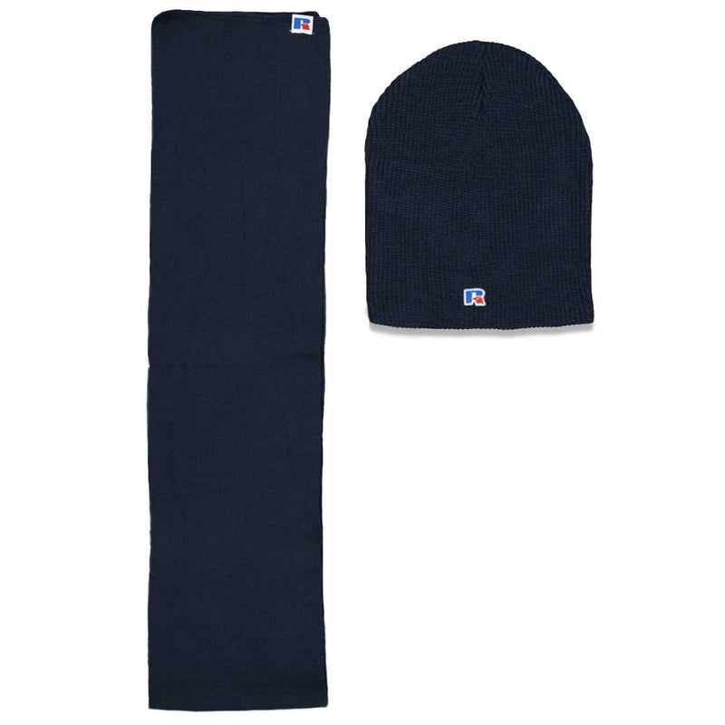 Russel Athletic - Ensemble bonnet et écharpe en acrylique pour homme (RARU0EEMP2LC1WN 41NVY)