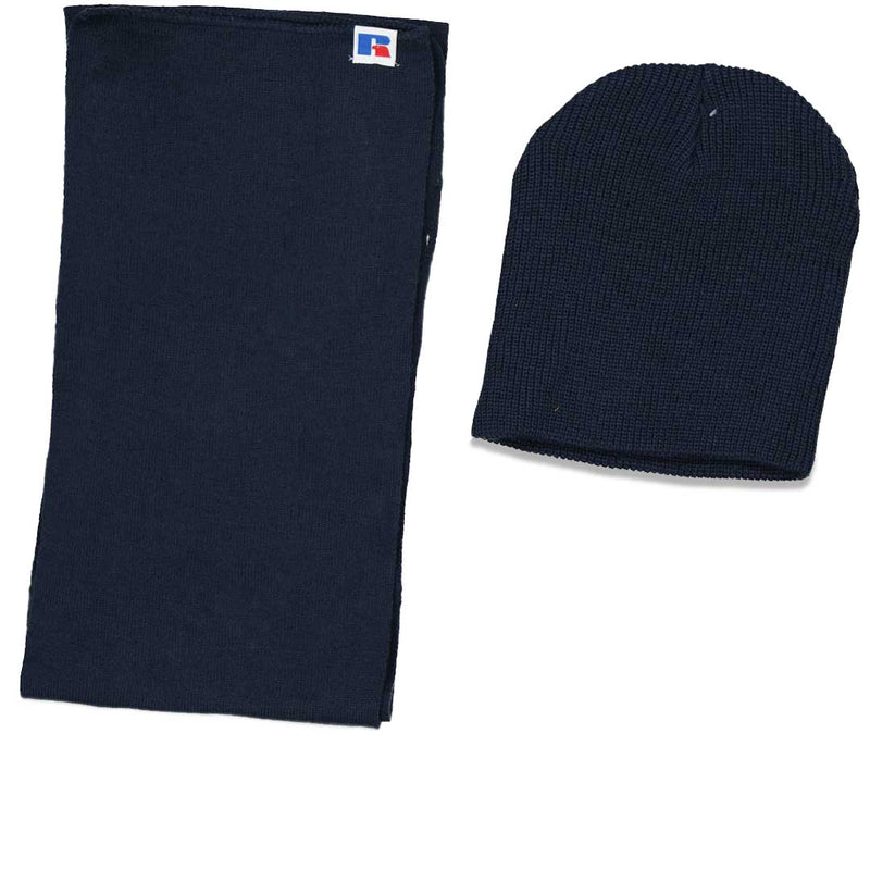 Russel Athletic - Ensemble bonnet et écharpe en acrylique pour homme (RARU0EEMP2LC1WN 41NVY)