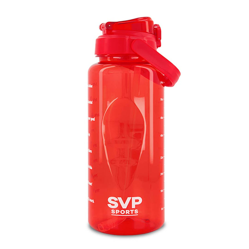 SVP Sports - Bouteille d'eau d'hydratation de 64 oz (64OZ-REDCLEAR)