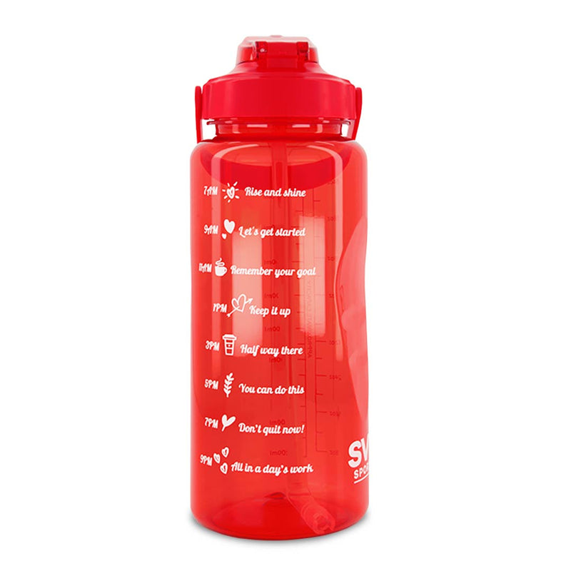 SVP Sports - Bouteille d'eau d'hydratation de 64 oz (64OZ-REDCLEAR)