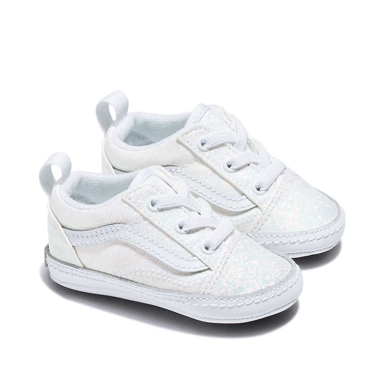 Vans Kids Infant Old Skool Glitter Crib Shoes 4P3TWHT SVP