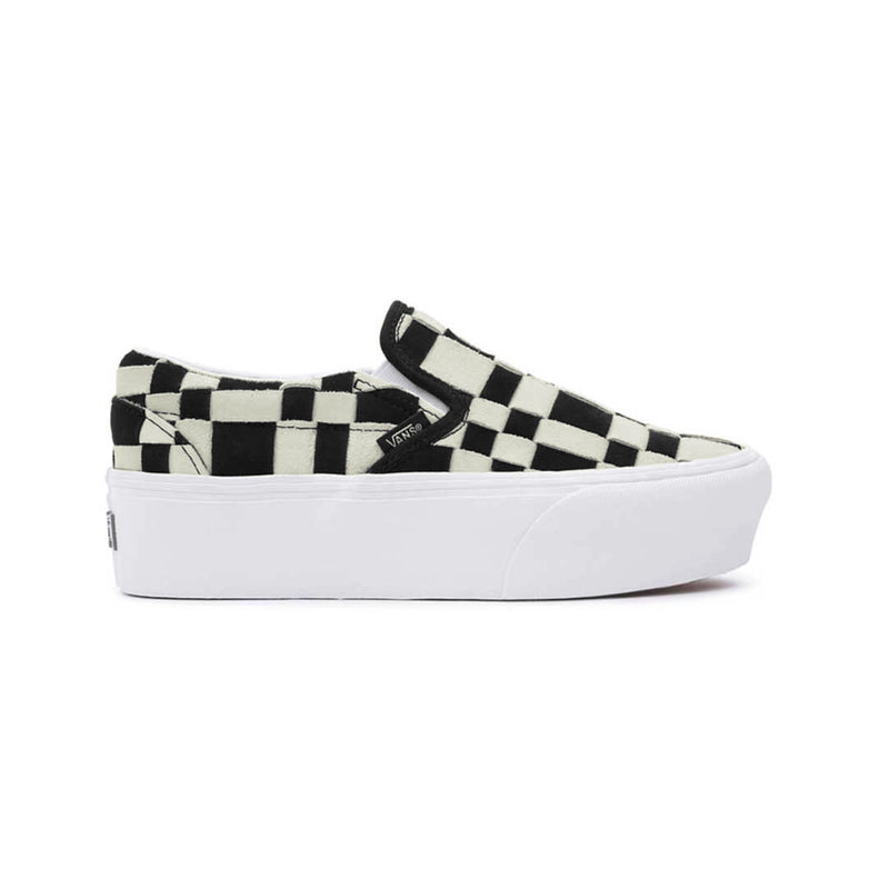 Platform checkered discount vans slip on
