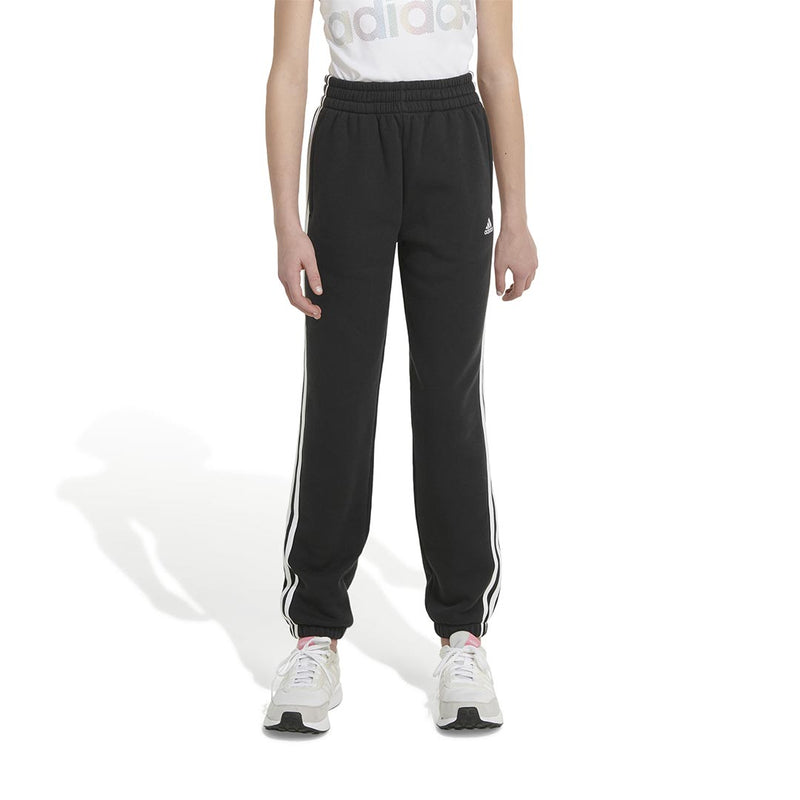 adidas - Pantalon en molleton de coton à 3 bandes et taille élastique pour fille (Junior) (IQ6048)
