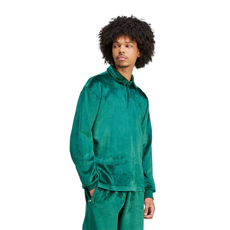 adidas - Polo à manches longues Essential Velvet pour homme (II5757)