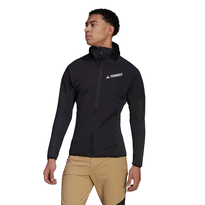 adidas - Veste coupe-vent à capuche Terrex Techrock Flooce pour homme (HF0726)