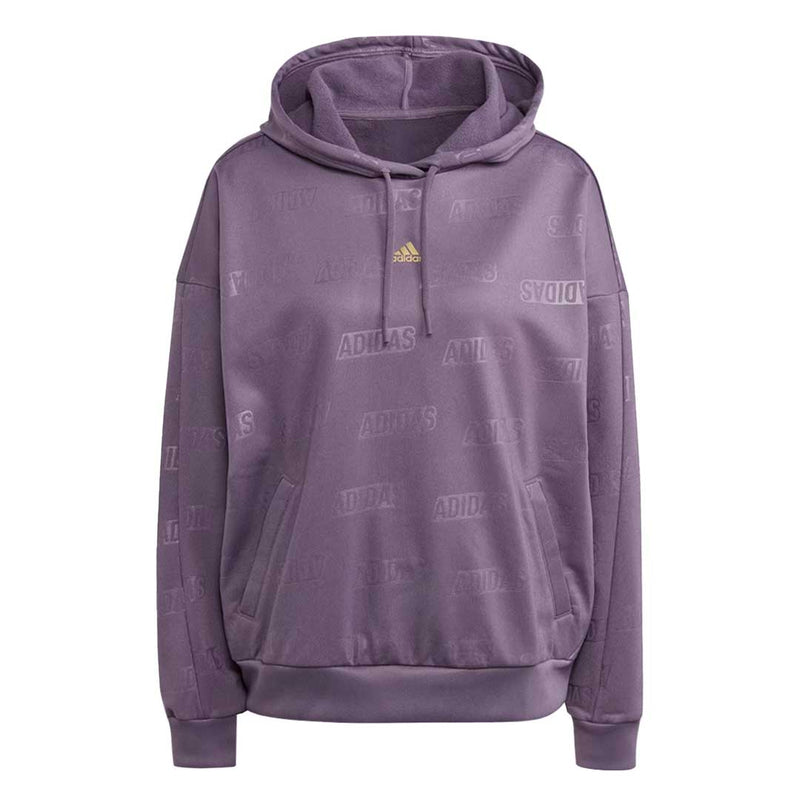 adidas - Sweat à capuche en polaire monogramme en relief pour femme (IM2585)