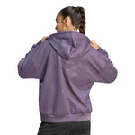 adidas - Sweat à capuche en polaire monogramme en relief pour femme (IM2585)