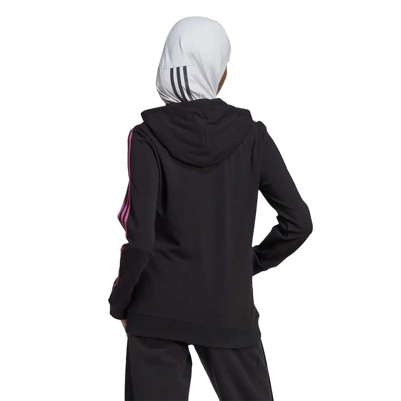 adidas - Sweat à capuche zippé Essentials 3 bandes pour femme (HL2058)