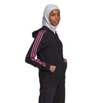 adidas - Sweat à capuche zippé Essentials 3 bandes pour femme (HL2058)