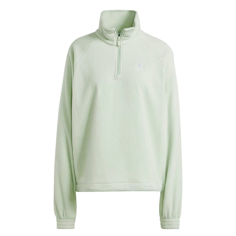 adidas - Haut de survêtement en polaire neutre Court à fermeture éclair 1/4 pour femme (IS5242)