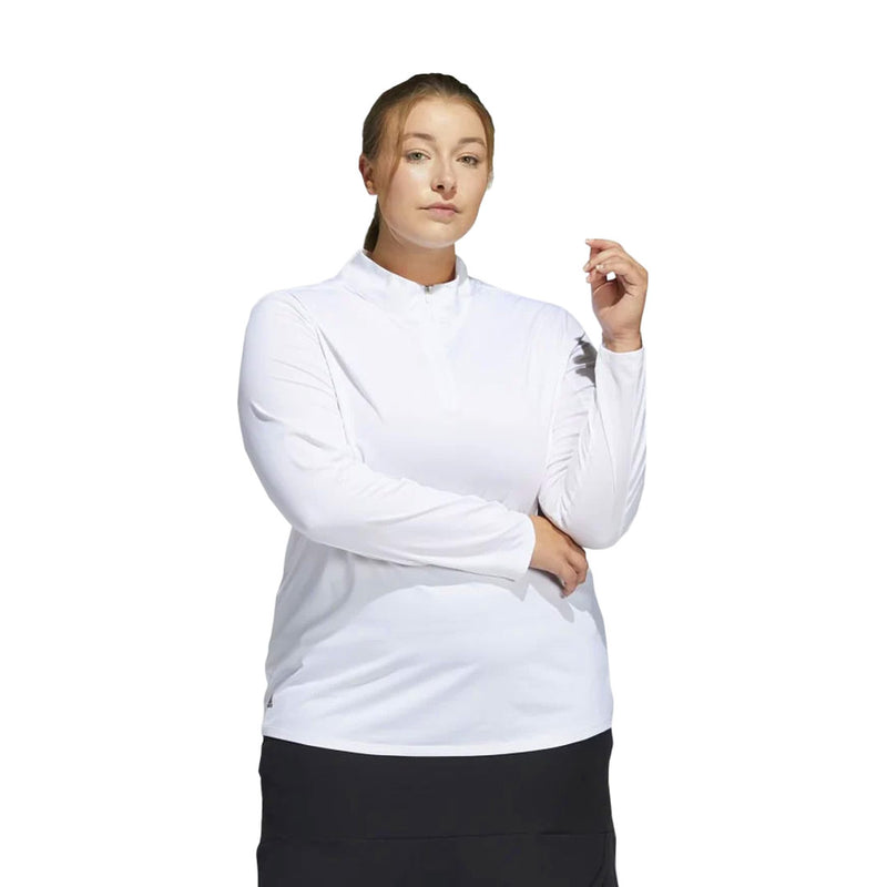 adidas - Women's Ultimate365 1/2 Zip Long Sleeve Golf T-Shirt (Plus Size) (HA3396)