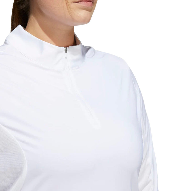 adidas - Women's Ultimate365 1/2 Zip Long Sleeve Golf T-Shirt (Plus Size) (HA3396)