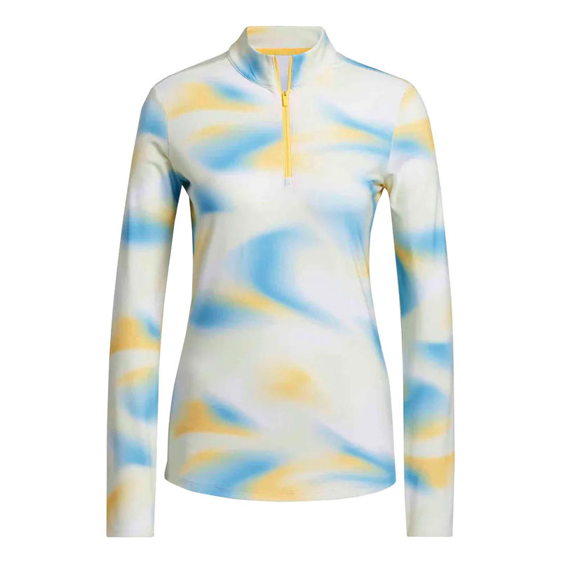 adidas - Women's Ultimate365 Printed 1/4 Zip Mock-Neck Long Sleeve Polo (IP4259)