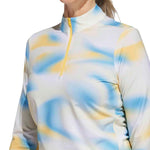 adidas - Women's Ultimate365 Printed 1/4 Zip Mock-Neck Long Sleeve Polo (IP4259)