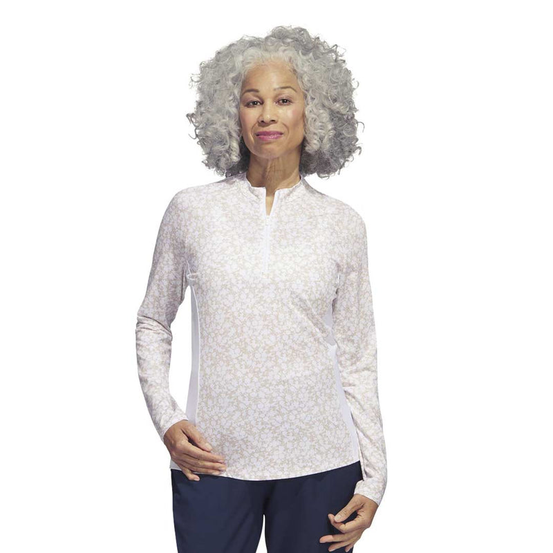 adidas - Women's Ultimate365 Printed 1/4-Zip Mock-Neck Polo (HT1232)