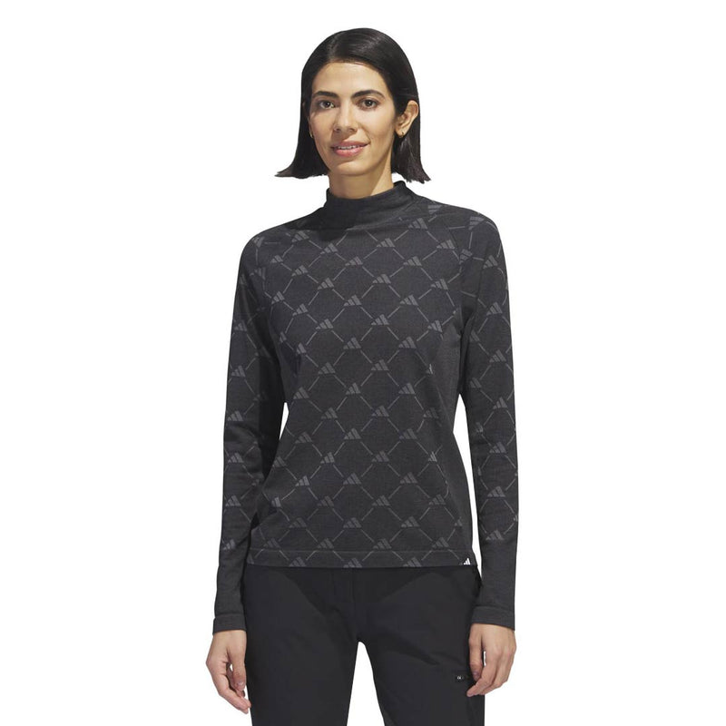 adidas - Women's Ultimate365 Tour Monogram Mock Neck Long Sleeve T-Shirt (HY7211)