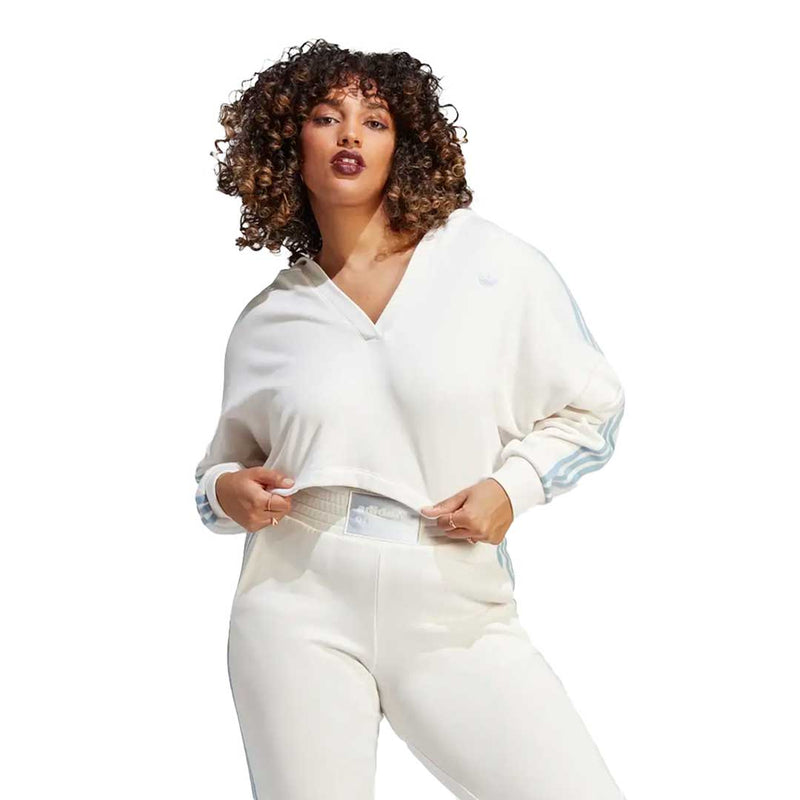 adidas - Sweat à capuche court à col en V pour femme (IC8521)