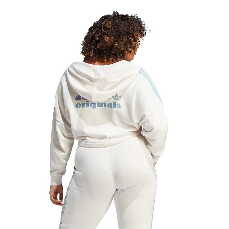 adidas - Sweat à capuche court à col en V pour femme (IC8521)