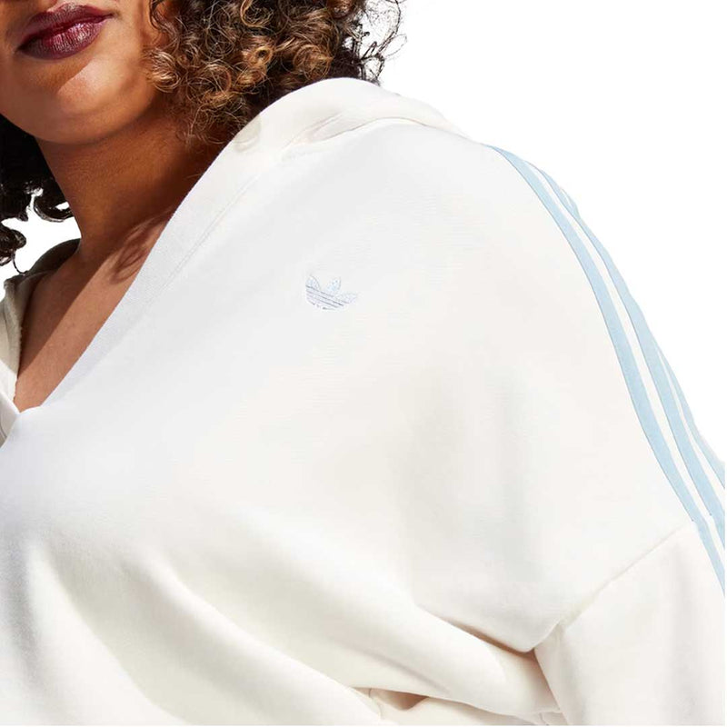 adidas - Sweat à capuche court à col en V pour femme (IC8521)