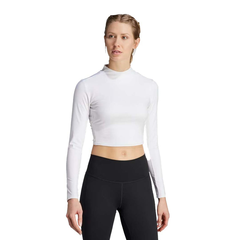 adidas - T-shirt à manches longues Yoga Studio pour femme (HY9239)