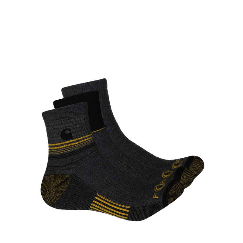 Carhartt - Lot de 3 chaussettes 1/4 pour homme (CHMA0106Q3 BLK)