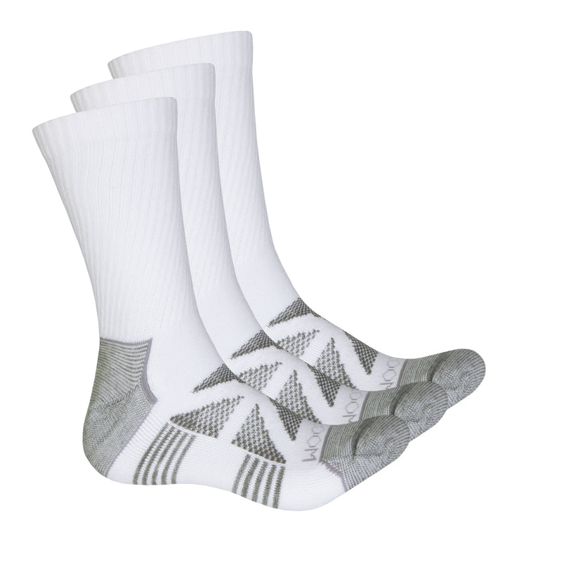 Fruit Of The Loom - Men's 3 Pack Crew Sock (FRM10588C3 WHITE)