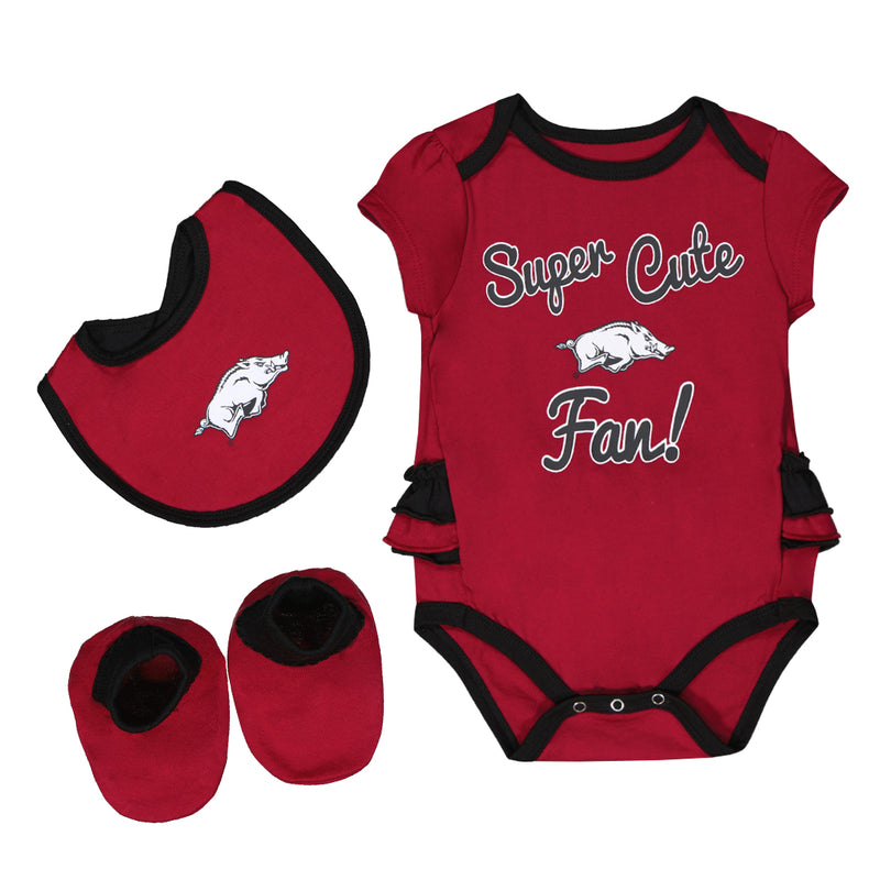 Girls' (Infant) Arkansas Razorbacks Trifecta Set (K413JQ 70)