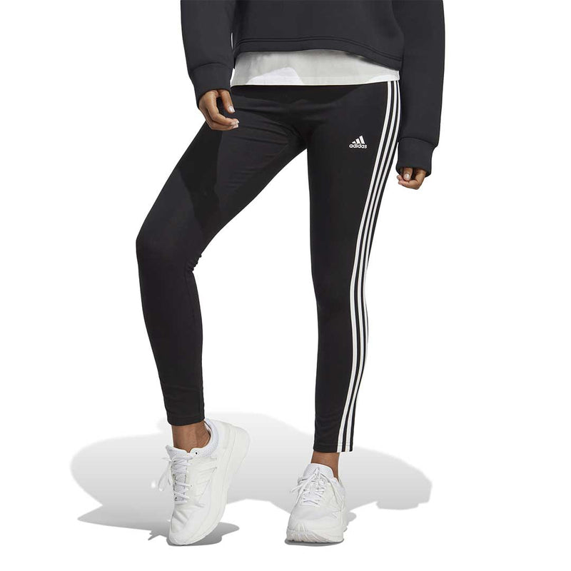 Adidas Women's 3 Stripe 7/8 Tights (Black/White, Size L), Women's