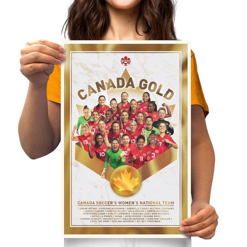 2021 Canada Soccer Womens National Team Gold Poster (CS-PR1216)