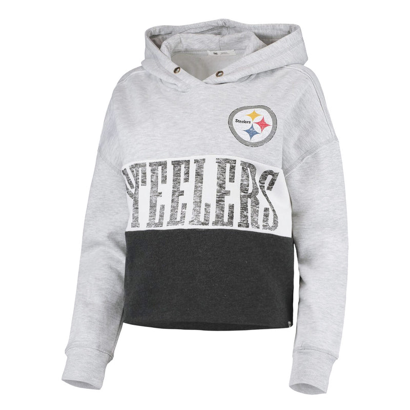 47 Brand - Women's Pittsburgh Steelers Cutoff Pullover Hoodie (381823AA STEELERS)